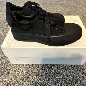 Alexander McQueen Black Canvas Sneakers
